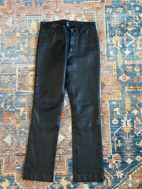 GAP Black REAL Leather Straight Trousers